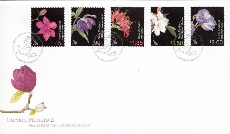 New Zealand 2004 FDC Flowers Set of 5