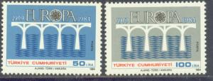 TURKEY 2275-76 MNH 1984 Europa-25th Anniv.,Bridge CV $41.00