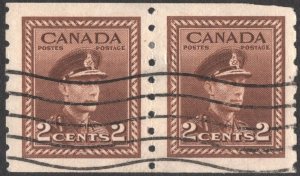 Canada SC#279 2¢ King George VI: Military Uniform Coil Pair (1948) Used