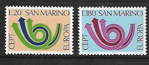 SAN MARINO, 802-803, MNH, EUROPA '73