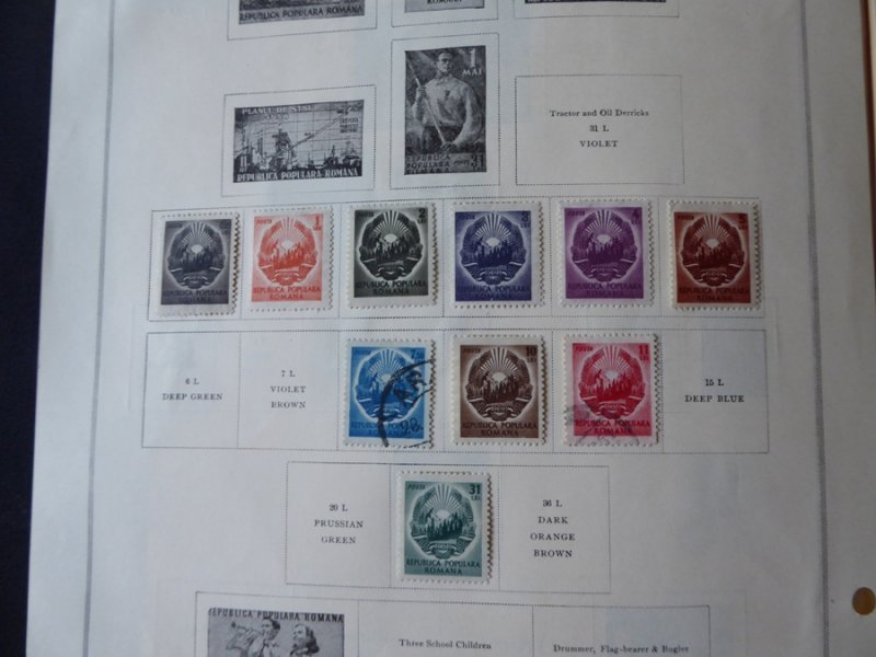 Romania 1949-1955 Stamp Collection many on Scott Intl Album Pages