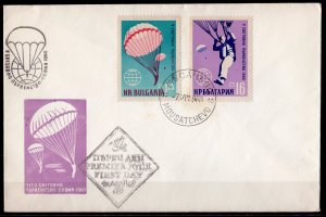 Bulgaria 1960 Sc#1105/1106 INTERNATIONAL PARACHUTE CHAMPIONSHIPS Set (2) FDC