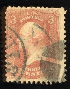 US Scott 88 Used 3c rose George Washington Lot T985 bhmstamps