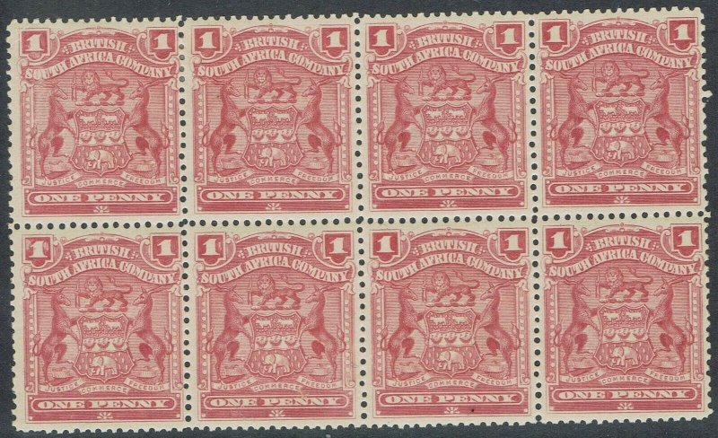 RHODESIA 1898 ARMS 1D BLOCK */**