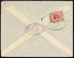 Iran 1911 cover to Ispahan bearing 6ch adhesive tied Kach...