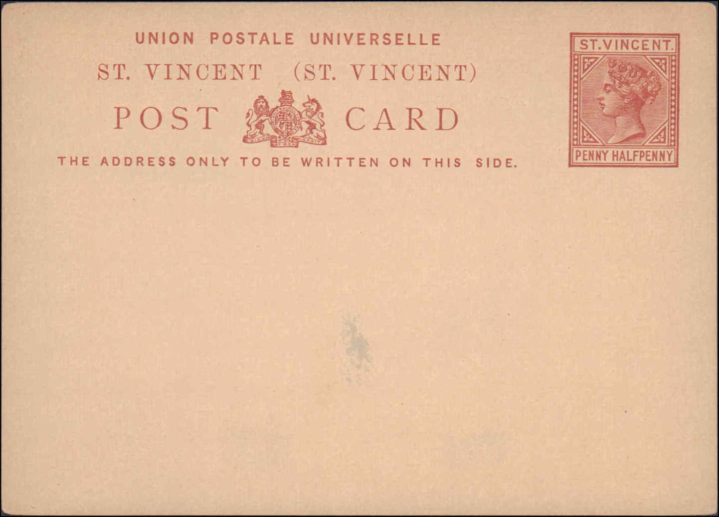 Saint Vincent, Government Postal Card | Caribbean - St. Vincent, Stamp ...