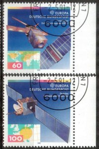 Germany 1991 Europa CEPT Space Satellites set of 2 Used CTO