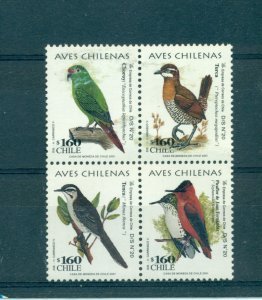 Chile 2001 BIRDS Block of 4 Perforated Mint (NH)