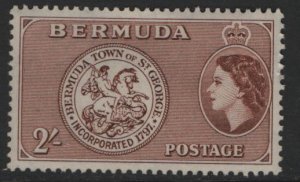BERMUDA, 158, HINGED, 1953-58 Arms of St. George