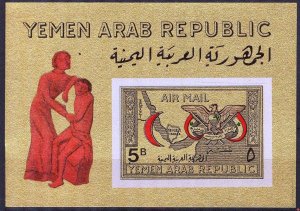 {Y001} Yemen 1968 Red Cross 5 B S/S Gold MNH**