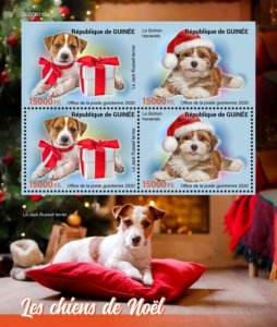 Guinea - 2020 Christmas Dogs, Terrier, Havanese - 4 Stamp Sheet - GU200310a