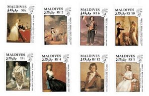 Maldives 1989 - French Revolution - Set of 8 Stamps - Scott #1388-95 - MNH