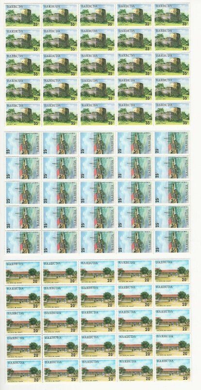 Barbuda, Postage Stamp, #170-173, 175, 178-181 Block of 25 Mint NH, 1974,  JFZ