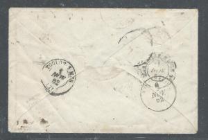 FRENCH COLONIES  (P2408B) GENERAL ISSUE 1862 2 VALUES ON COVER,  SCARCE