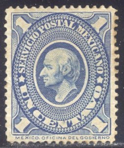 MEXICO #150b SCARCE Mint - 1884 1c Blue, Error of Color