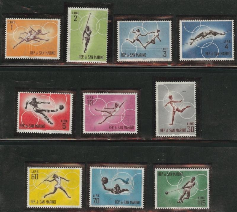 San Marino Scott 572-581 MNH**  1963 Olympic set