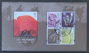 GB MINIATURE SHEET 2007  'LEST WE FORGET' SGMS2796  FINE USED