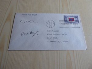 1943 USA FDC WWII Overrun Country with Eisenhower & Patton preprint autographs