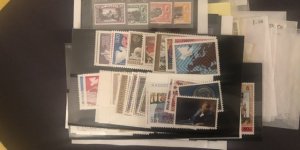 Lot of International Stamps In Glass Scenes Some Have Nice Value