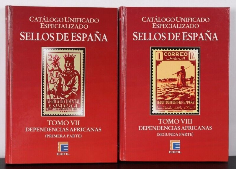CATALOGUES Spain: Edifil. Sellos de Espana Vol 7 & 8. African Dep Parts 1 & 2.