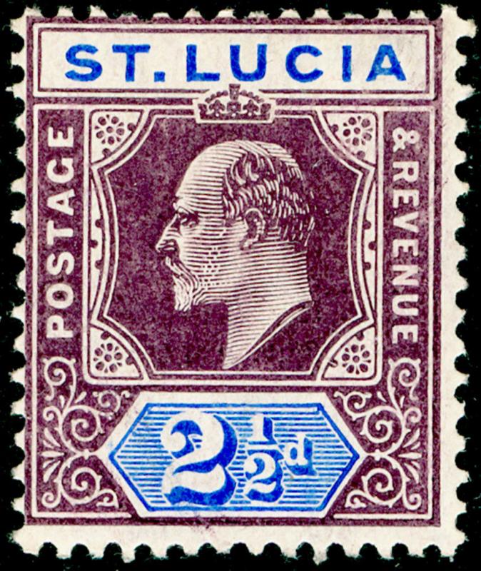 ST. LUCIA SG68a, 2½d dl purple & ultrama, LH MINT. Cat £17. WMK MULT CA (C)