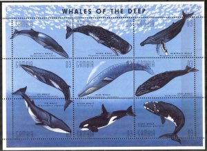 Gambia 1995 Marine Life Whales Mi. 2252/60 Sheet MNH