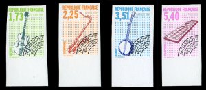 France, 1950-Present #2303-2306 (YT 224-227) Cat€42, 1992 Musical Instrumen...