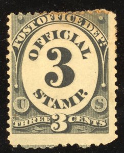 US Scott O49 Mint HR OG 3c black Post Office Official Lot KU058 bhmstamps