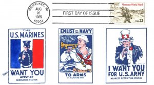 US FIRST DAY COVER AMERICAN WORLD WAR VETERANS PATRIOTIC PICTORIAL CACHET BY HAM
