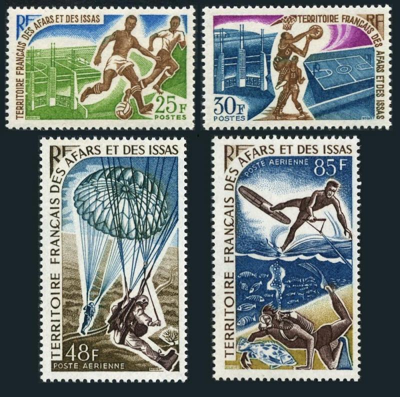 Afars & Issas 315-C52,MNH. Soccer,Basketball,Parachutists,Skier,Skin Diver.1967.