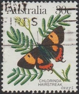 Australia 1983 Sc#875A, SG#792a 30c Chlorinda Hairstreak Butterfly USED-Fine-NH.