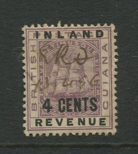 STAMP STATION PERTH British Guiana #115 - Revenue Overprint Used Wmk 2 CV$0.45