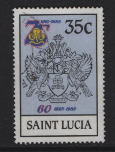St Lucia  #728  used   1985  girl guides 35c