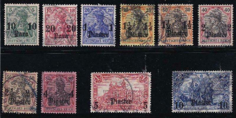 German Offices in Turkey 1900 SC 43-52 Used 