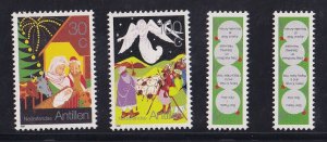 Netherlands Antilles #660-661a  MNH 1991 Christmas with detached labels