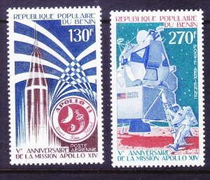 Benin C257-58 MNH 1976 APOLLO 14 & Landing Craft on Moon Airmail SPACE Set of 2