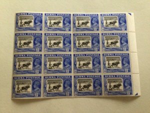 Burma 1946 mint never hinged stamps block A11406