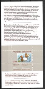 1985 Canada FWH2 Wildlife Conservation Booklet MNH