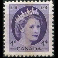 CANADA 1954 - Scott# 340p Queen Phos. 4c NH