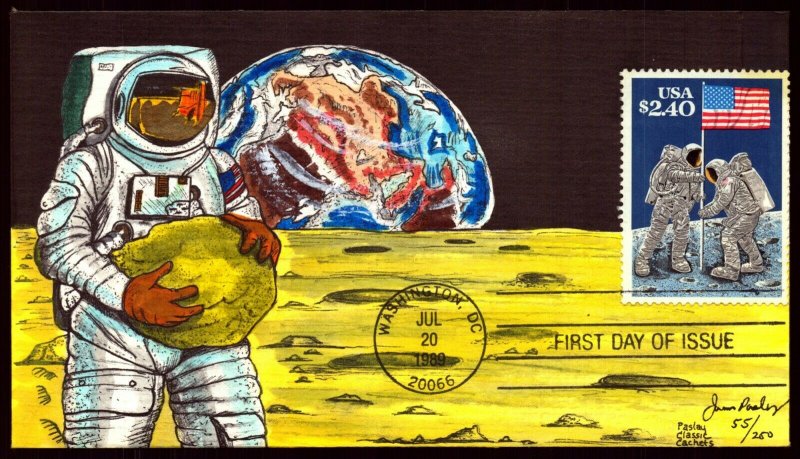 Scott 2419 $2.40 Priority Mail Pasley Hand Painted FDC 55 Of 250