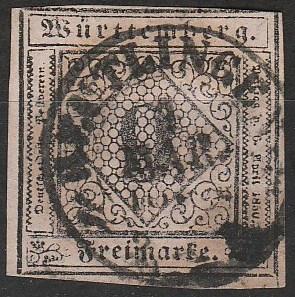 Wurttemberg #5 F-VF Used  CV $95.00 (A17820)