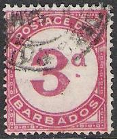 Barbados #J3 Postage Due Used