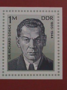 GERMANY DDR STAMP: DR. RICHARD SORGE:  MINT  HING SOUVENIR SHEET