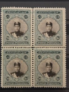 Iran / Persia Scott # 679 MNH block of 4 1924-5