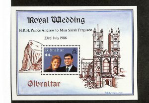 Gibraltar, Postage Stamp, #498 Mint NH, 1986 Royal Wedding