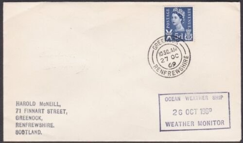 GB SCOTLAND 1969 cover OCEAN WEATHER SHIP cachet - Greenock cds.............x952 