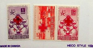 HAITI Sc B2-3,CB9 NH ISSUE OF 1958 - RED CROSS OVERPRINT