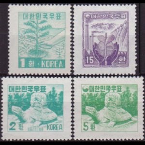 KOREA 1957 - Scott# 247-8B Definitivies Set of 4 NH