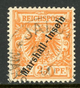 Marshall Islands 1899 Germany 25 pfg Orange Berlin Print Sc #11 VFU E608