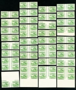 US Stamps # 766a VF Lot of 40 horiz. pairs w/ vert. gutters Scott Value $280.00